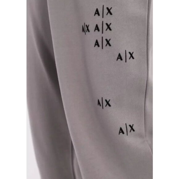 A|X ARMANI EXCHANGE Mens 2XL Falling Logo Jogger Track Pants Pewter Gray Trouser - Picture 2 of 10